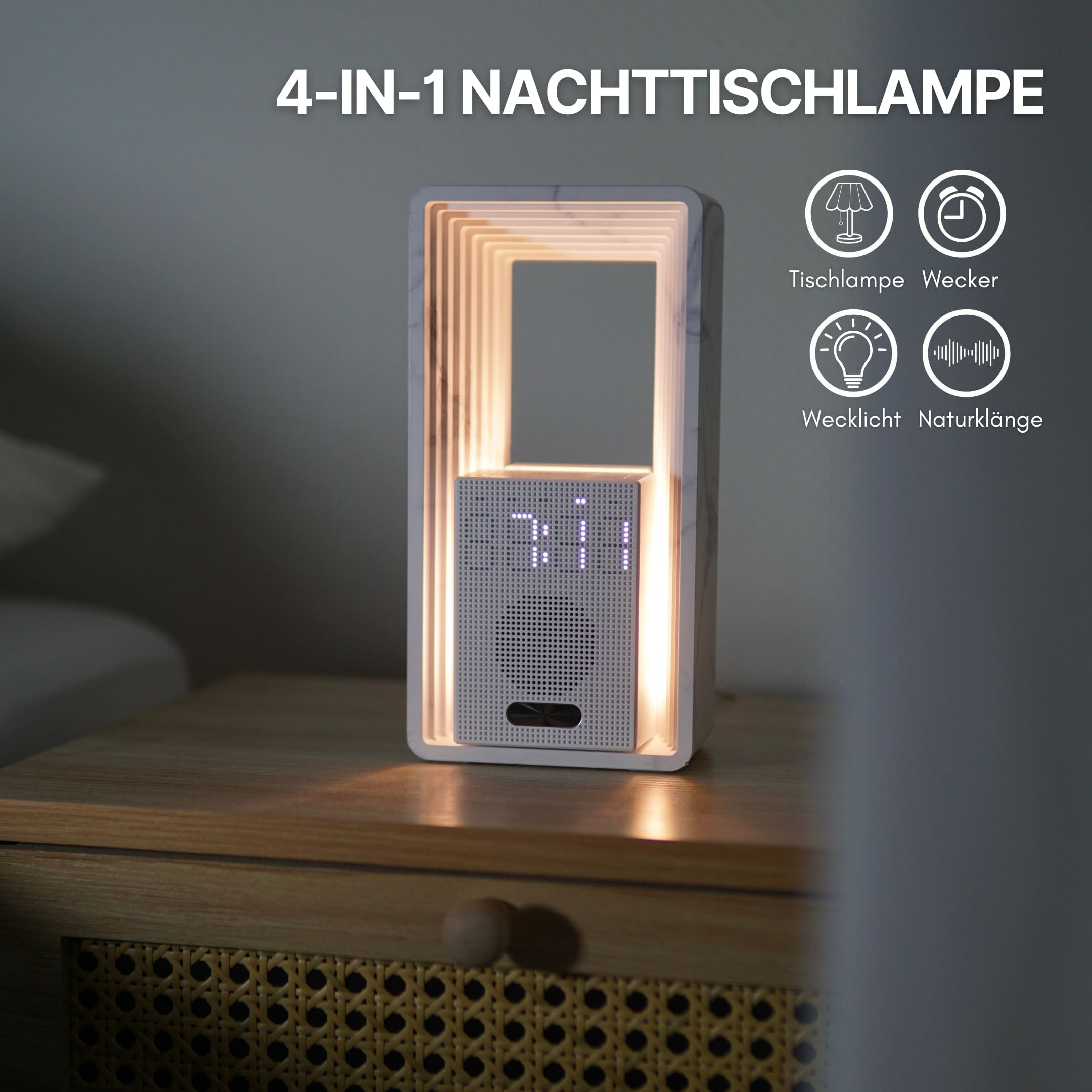 Réveil lumineux Horizon – Édition limitée, lumière dimmable avec sons naturels