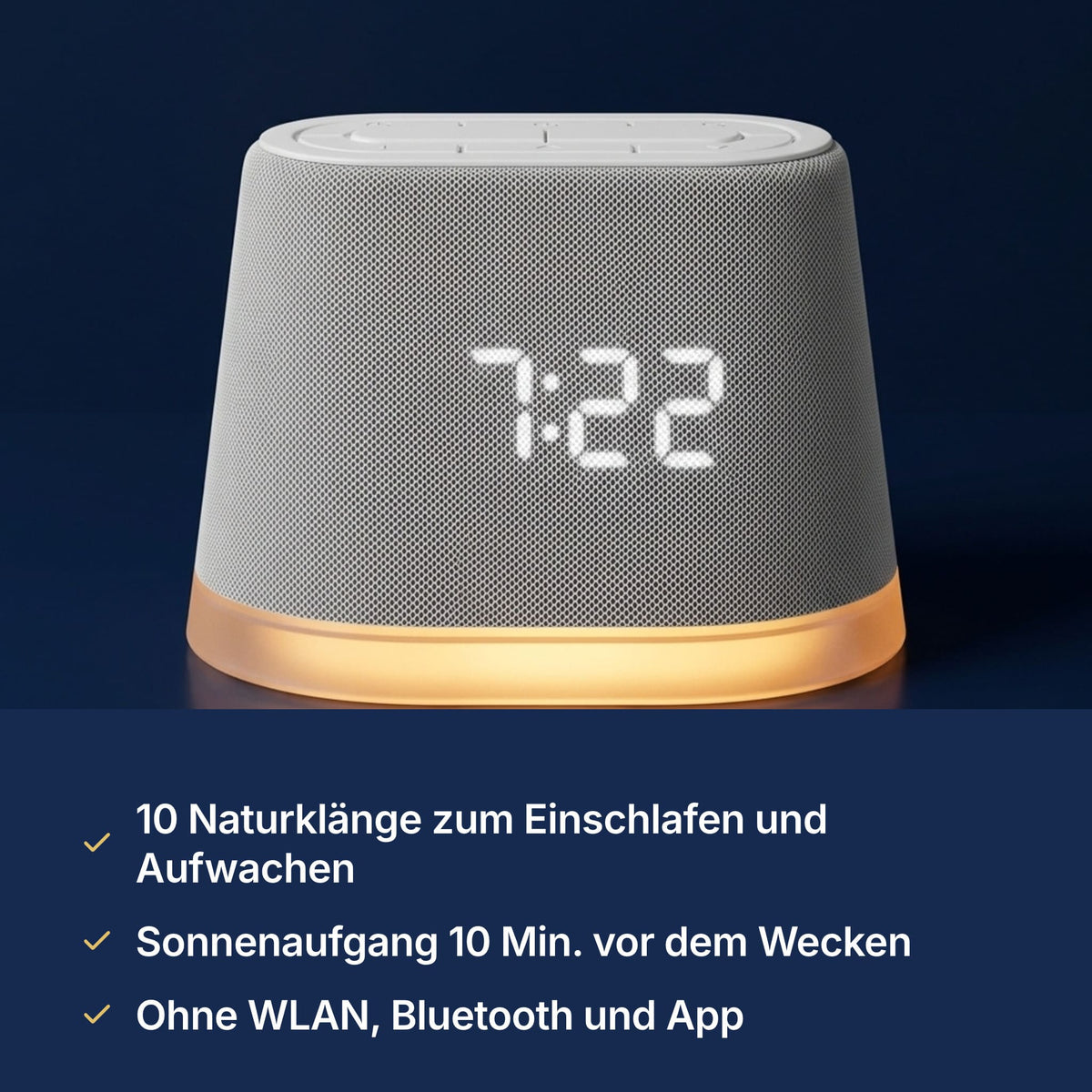 SERENA Einschlafhilfe mit Sonnenaufgangslicht, 10 Naturklängen und ohne WLAN oder App