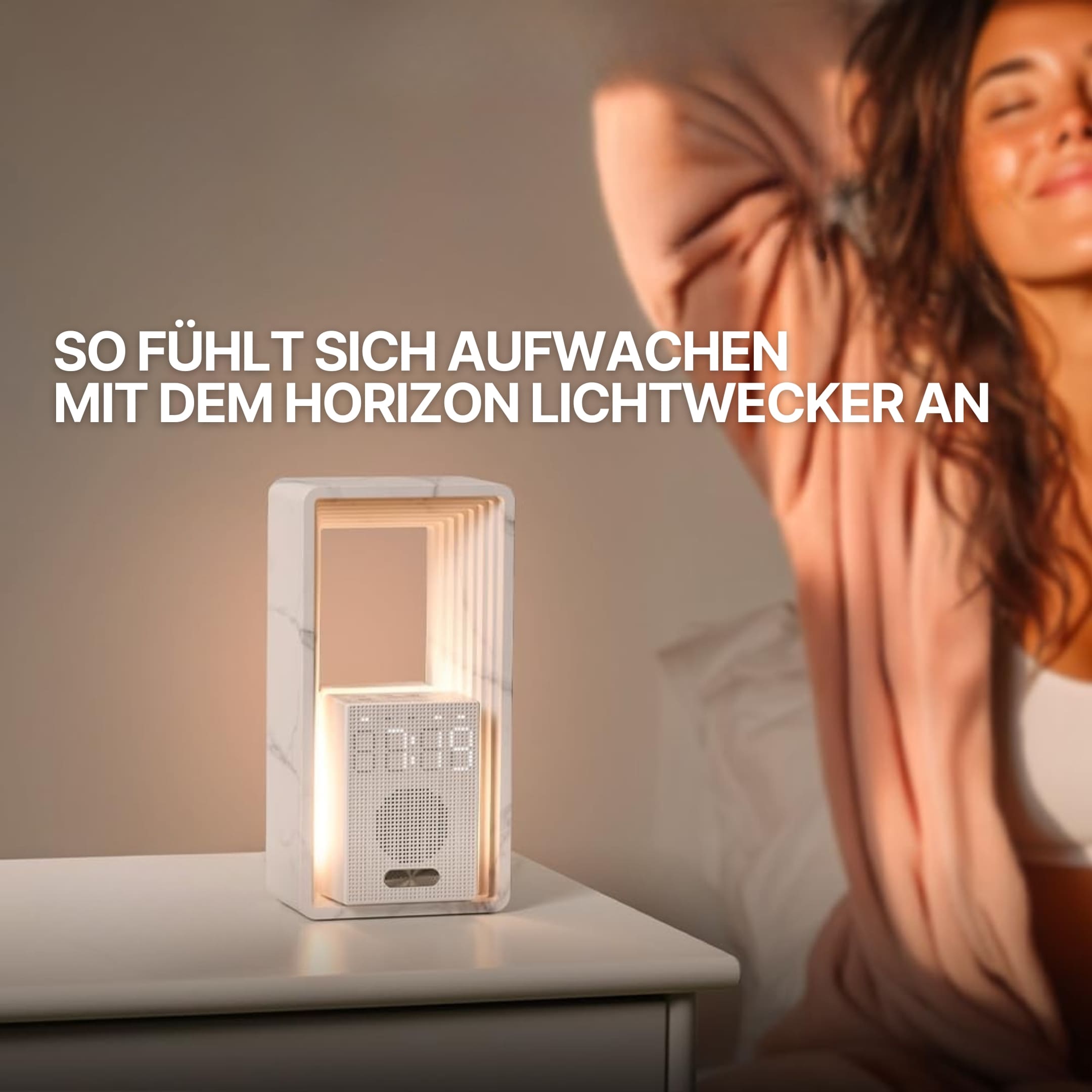 Réveil lumineux Horizon – Édition limitée, lumière dimmable avec sons naturels