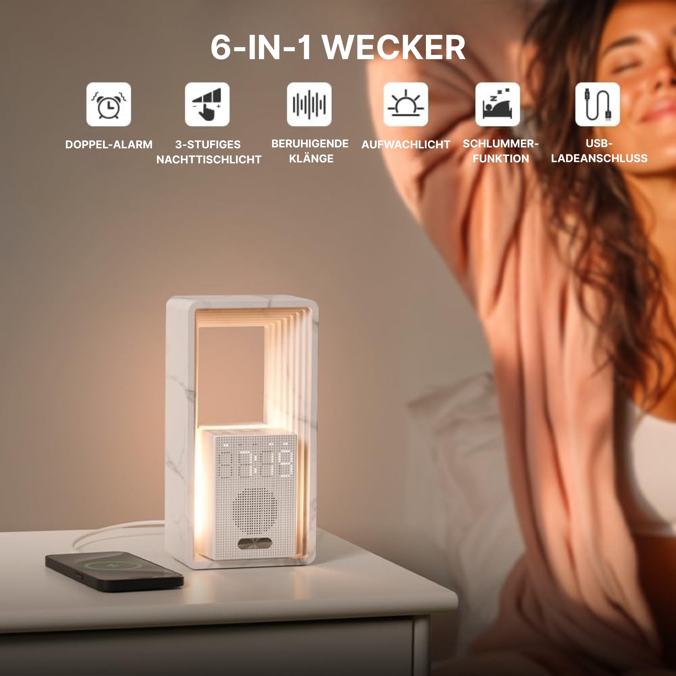 Horizon Lichtwecker – Classic, dimmbar mit Naturklängen