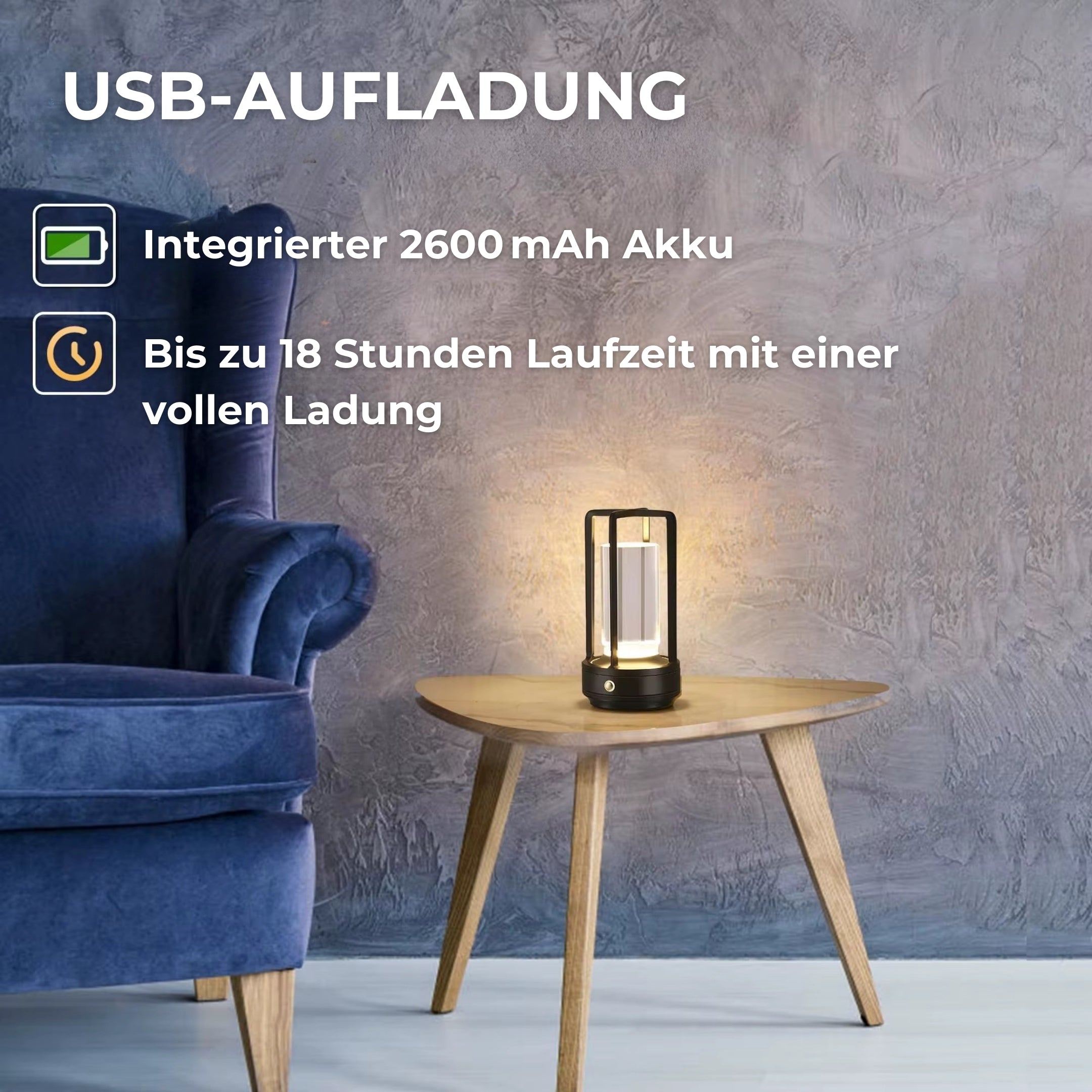 Lumière d’ambiance – lampe LED sans fil au design Japandi
