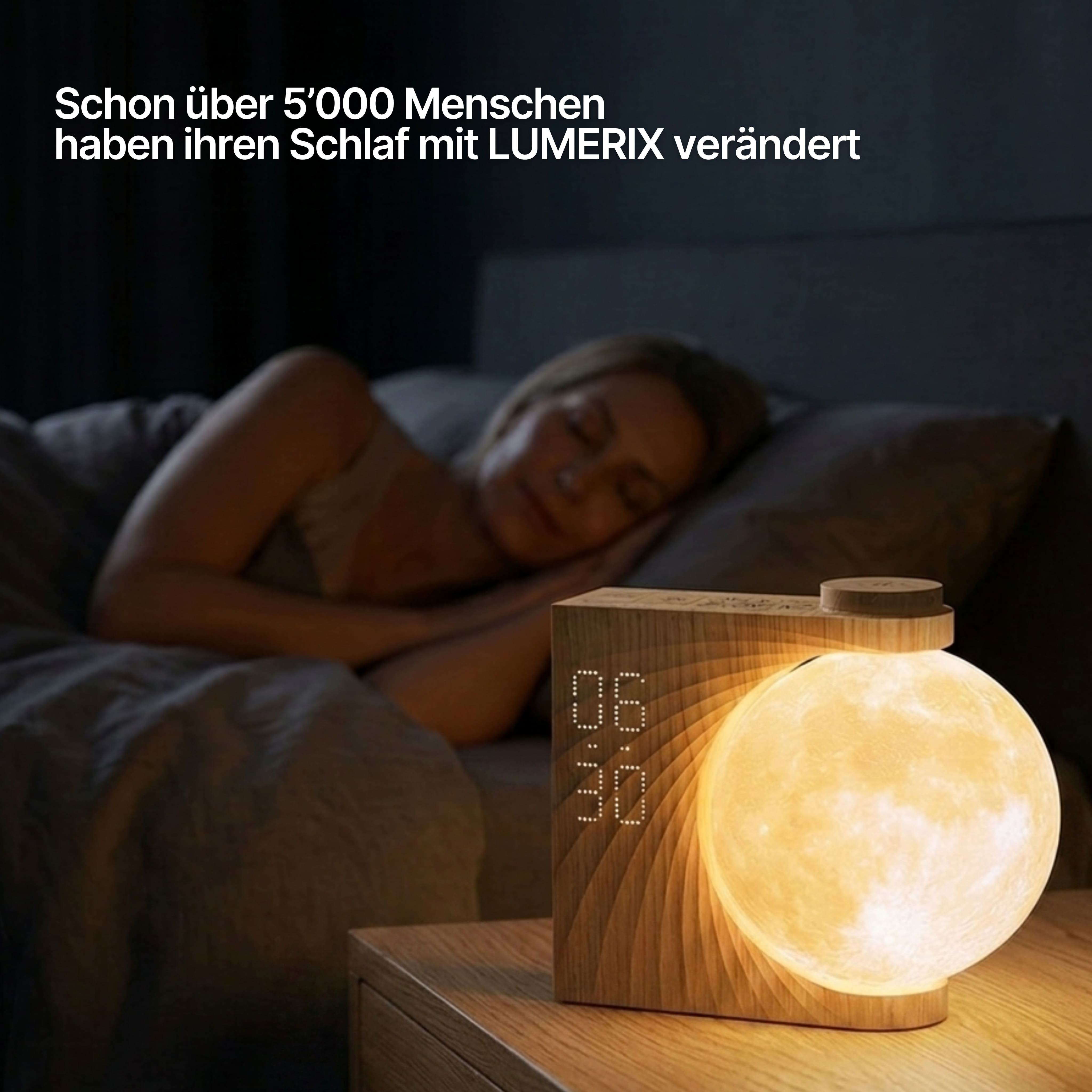 LUNA GLOW – Lampe lune & réveil lumineux avec lever de soleil