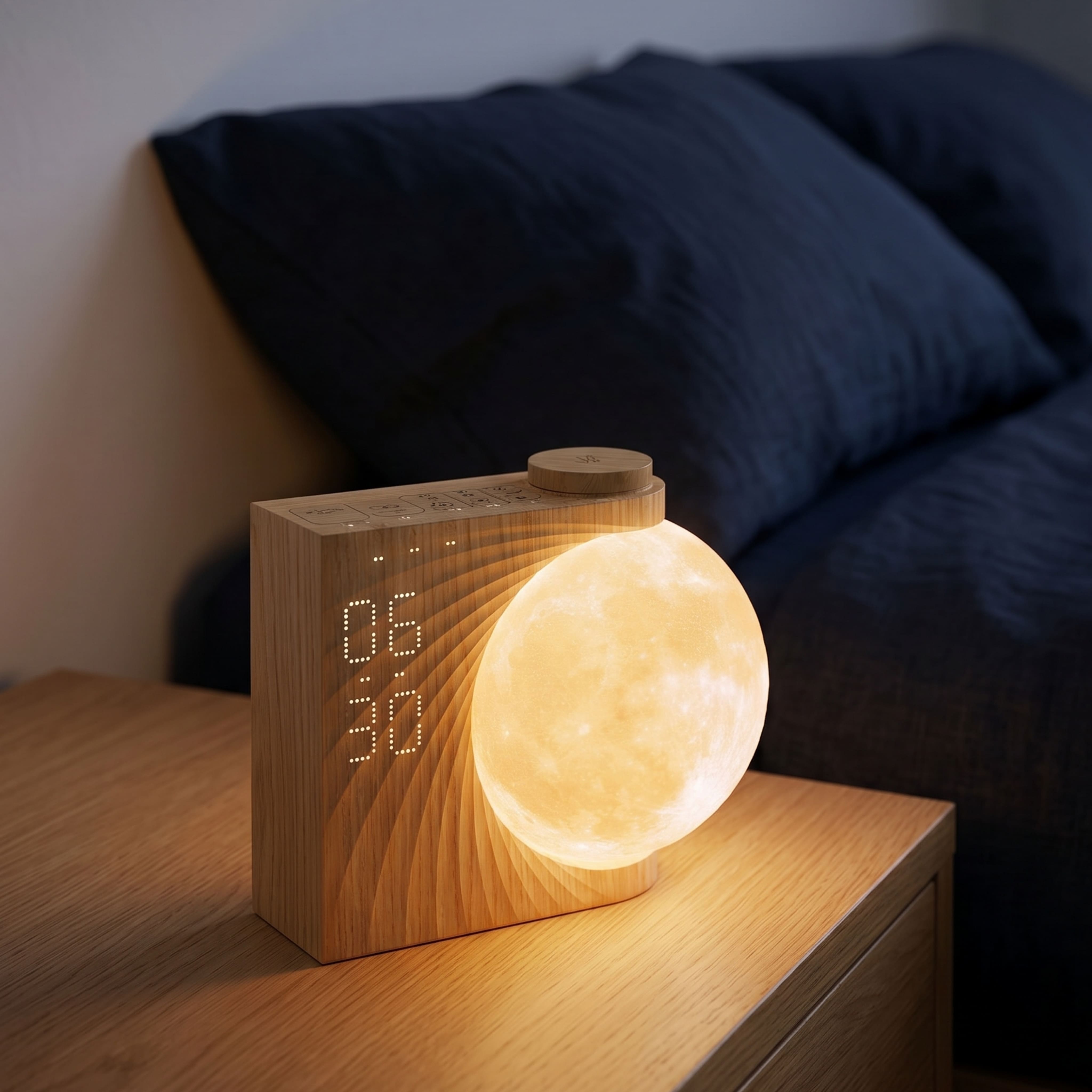 LUNA GLOW – Lampe lune & réveil lumineux avec lever de soleil