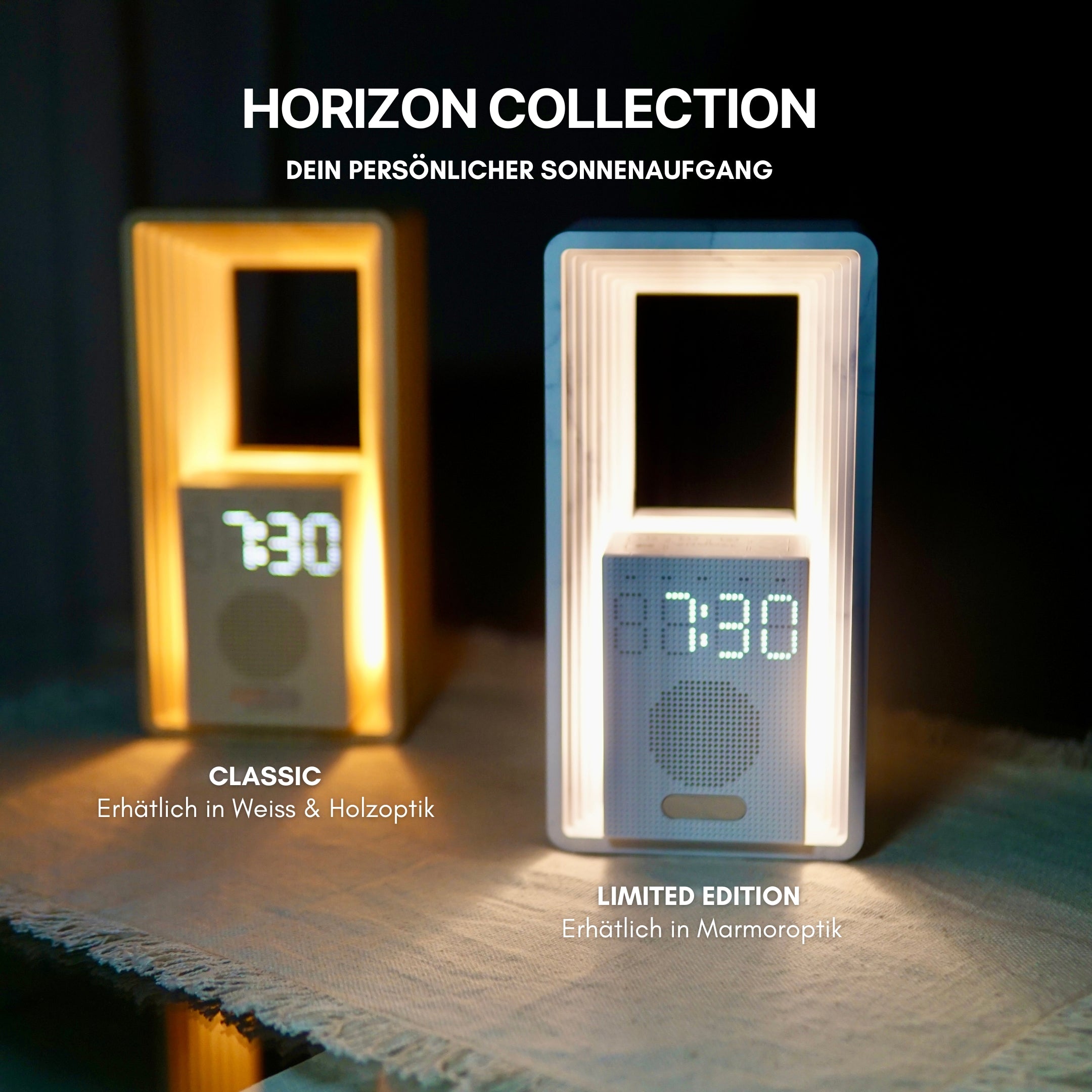 Réveil lumineux Horizon – Classic, lumière dimmable avec sons naturels