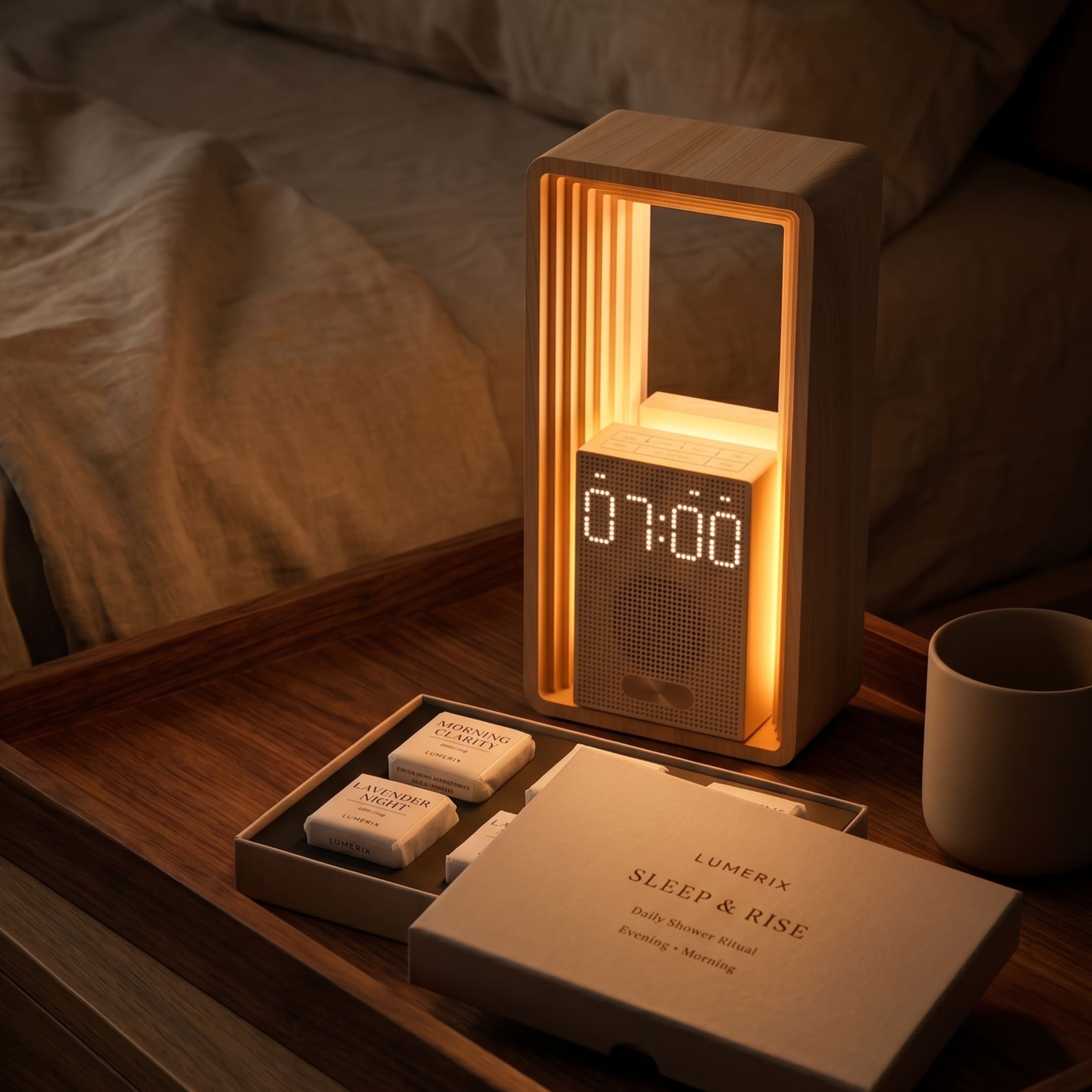 SLEEP & RISE BUNDLE – Réveil lumineux HORIZON + Shower Steamer Set