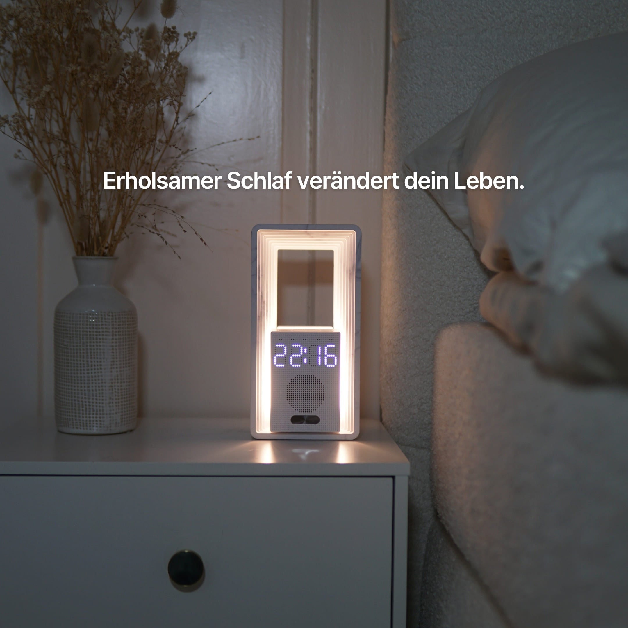HORIZON Limited Edition – Lichtwecker in Marmoroptik mit Sonnenaufgang & Naturklängen