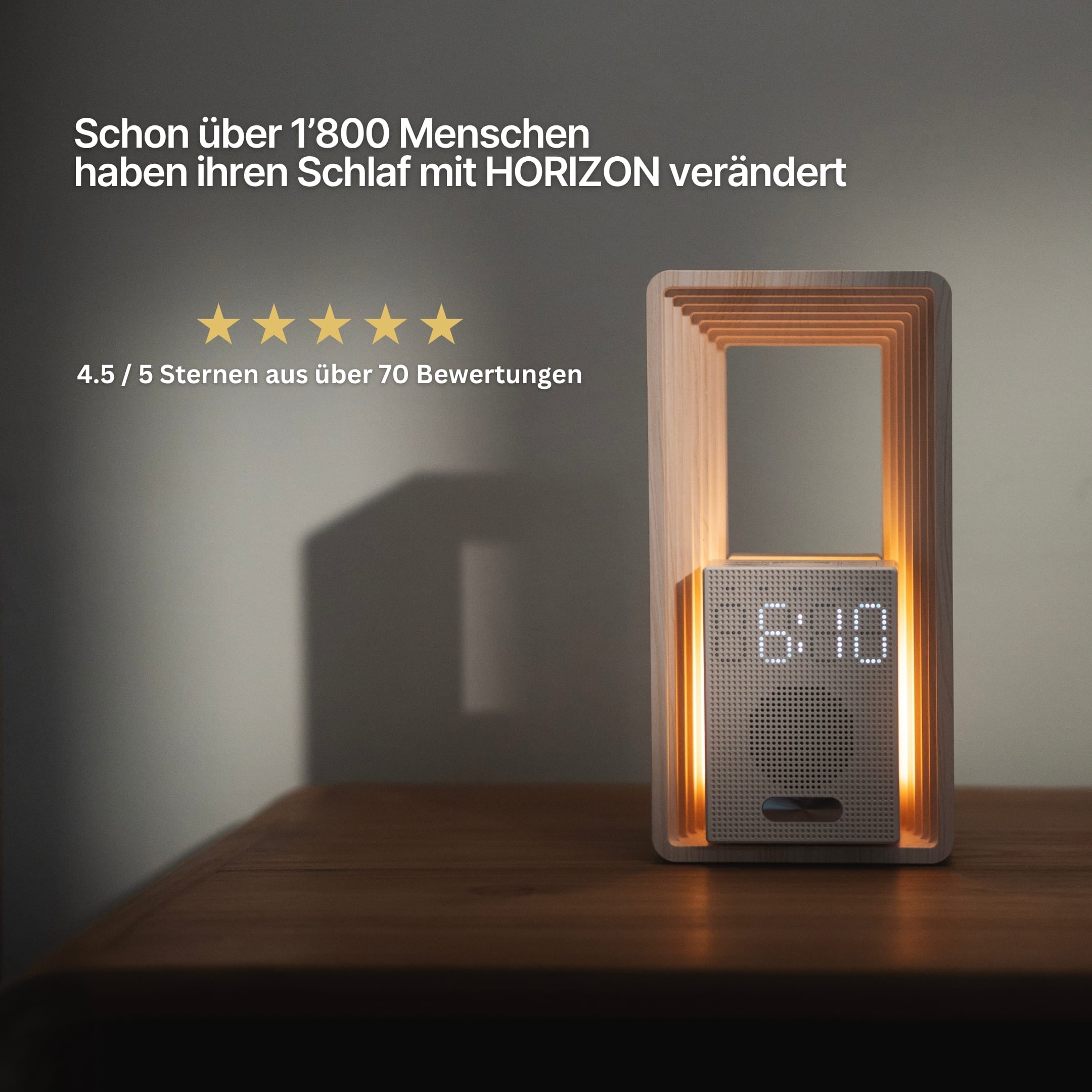 HORIZON – Lichtwecker mit Sonnenaufgang, Naturklängen & dimmbarem Licht