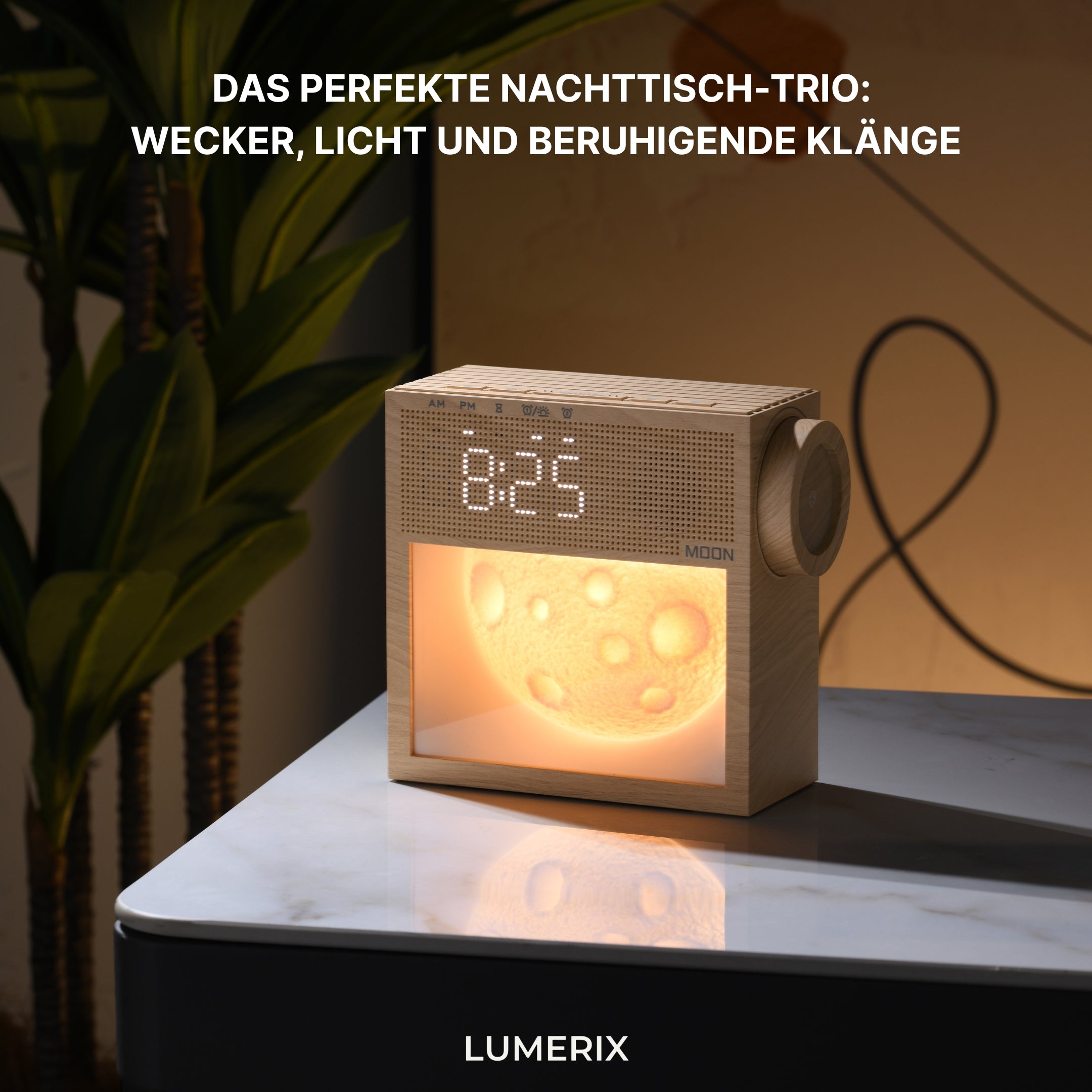 Moonlight X2 Lichtwecker – Mondlampe mit Wecker & Sonnenaufgangslicht