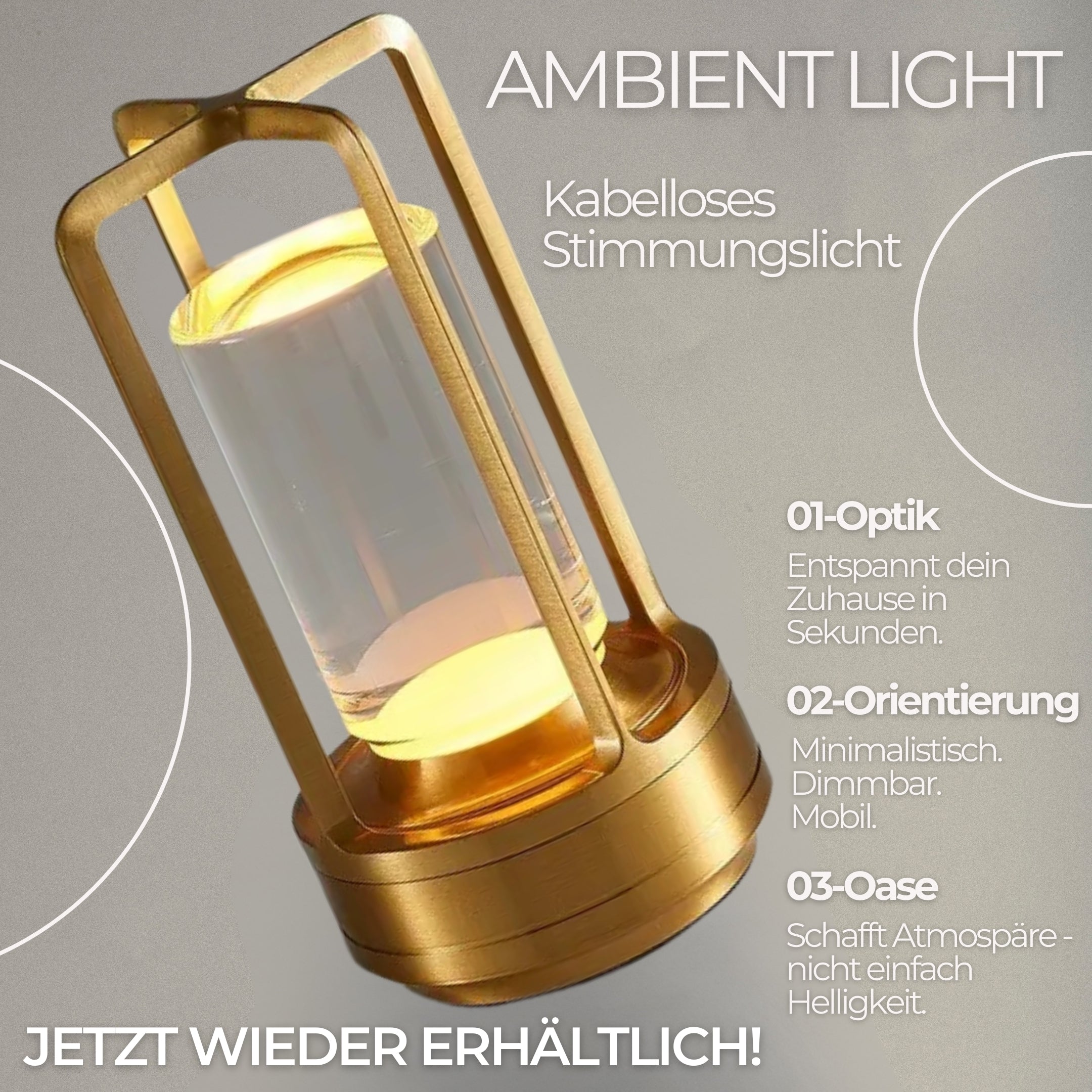 Ambient Light mit Beschreibung: Entspannende Optik, minimalistisches Design, schafft Atmosphäre.