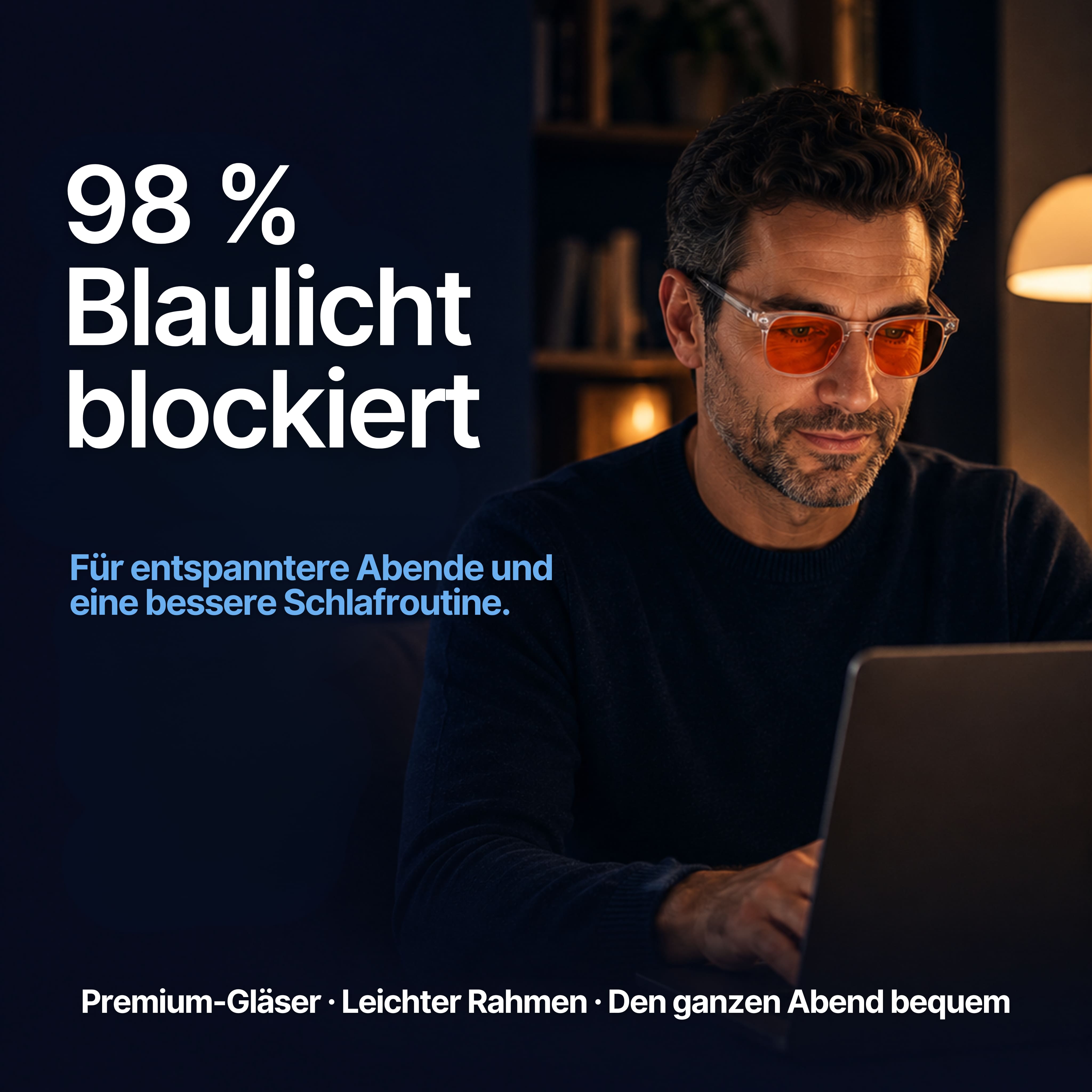Filterwirkung der EVENING RITUAL Blaulichtfilterbrille gegen Blaulicht