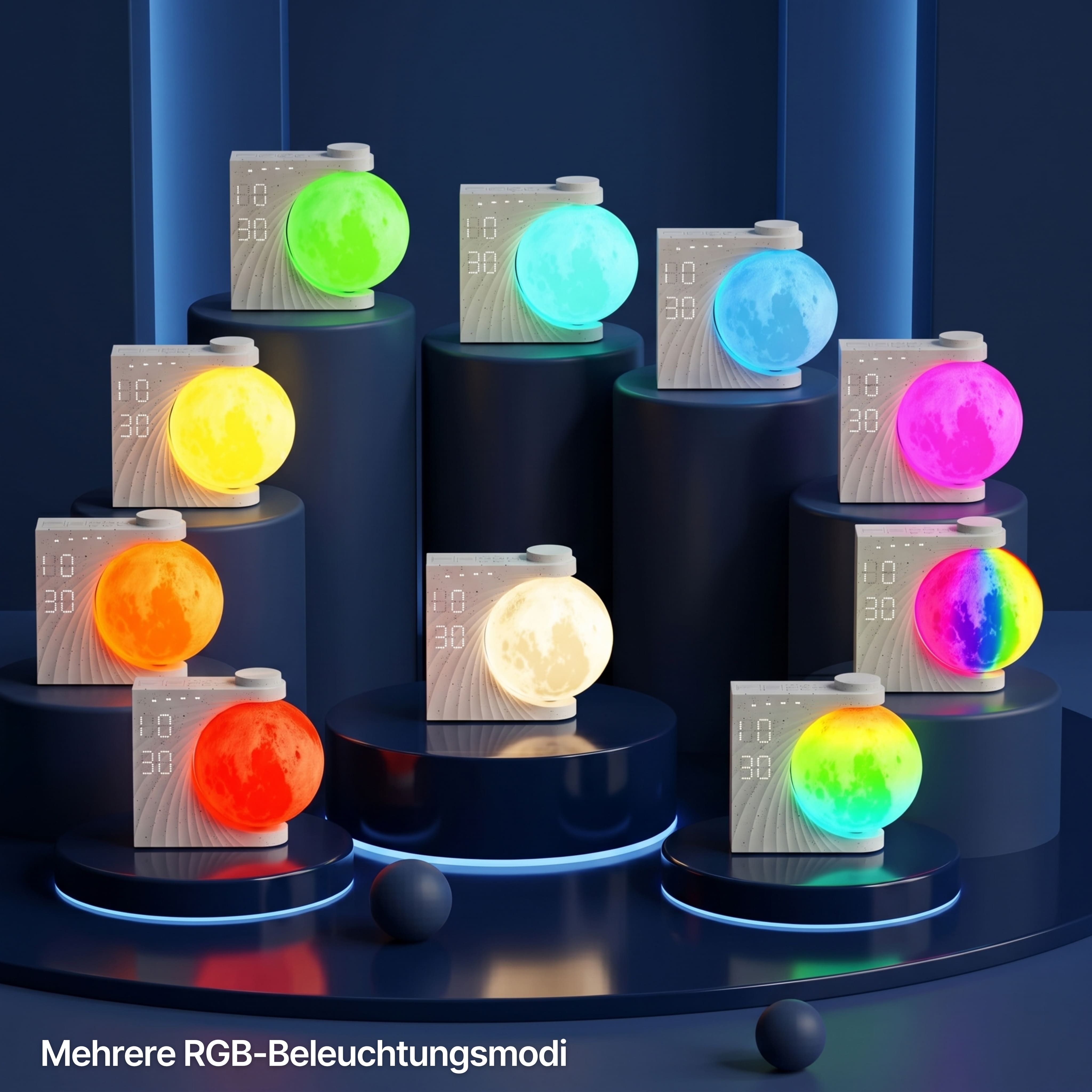 LUNA GLOW – Lampe lune & réveil lumineux avec lever de soleil