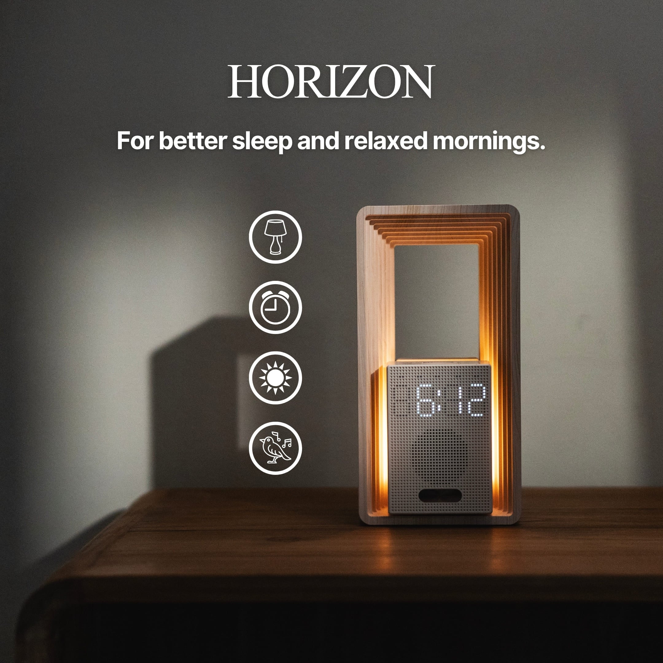 HORIZON – Lichtwecker mit Sonnenaufgang, Naturklängen & dimmbarem Licht