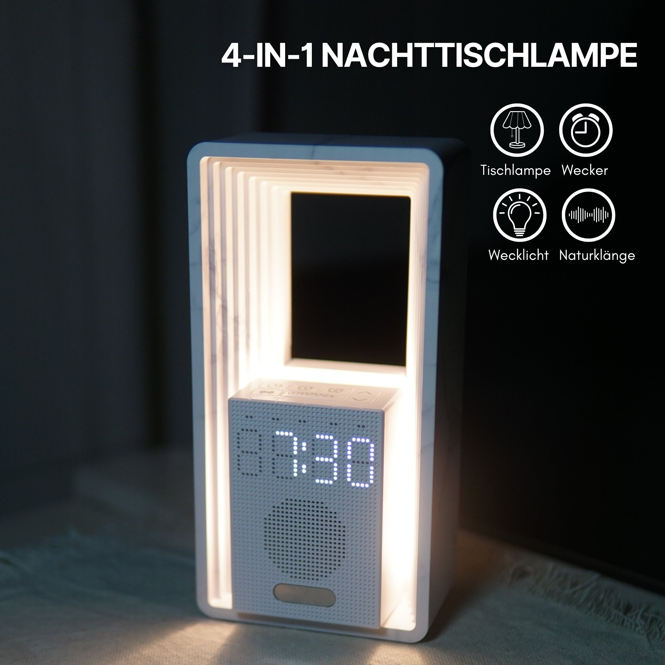 Réveil lumineux Horizon – Édition Limitée, lumière dimmable avec sons naturels