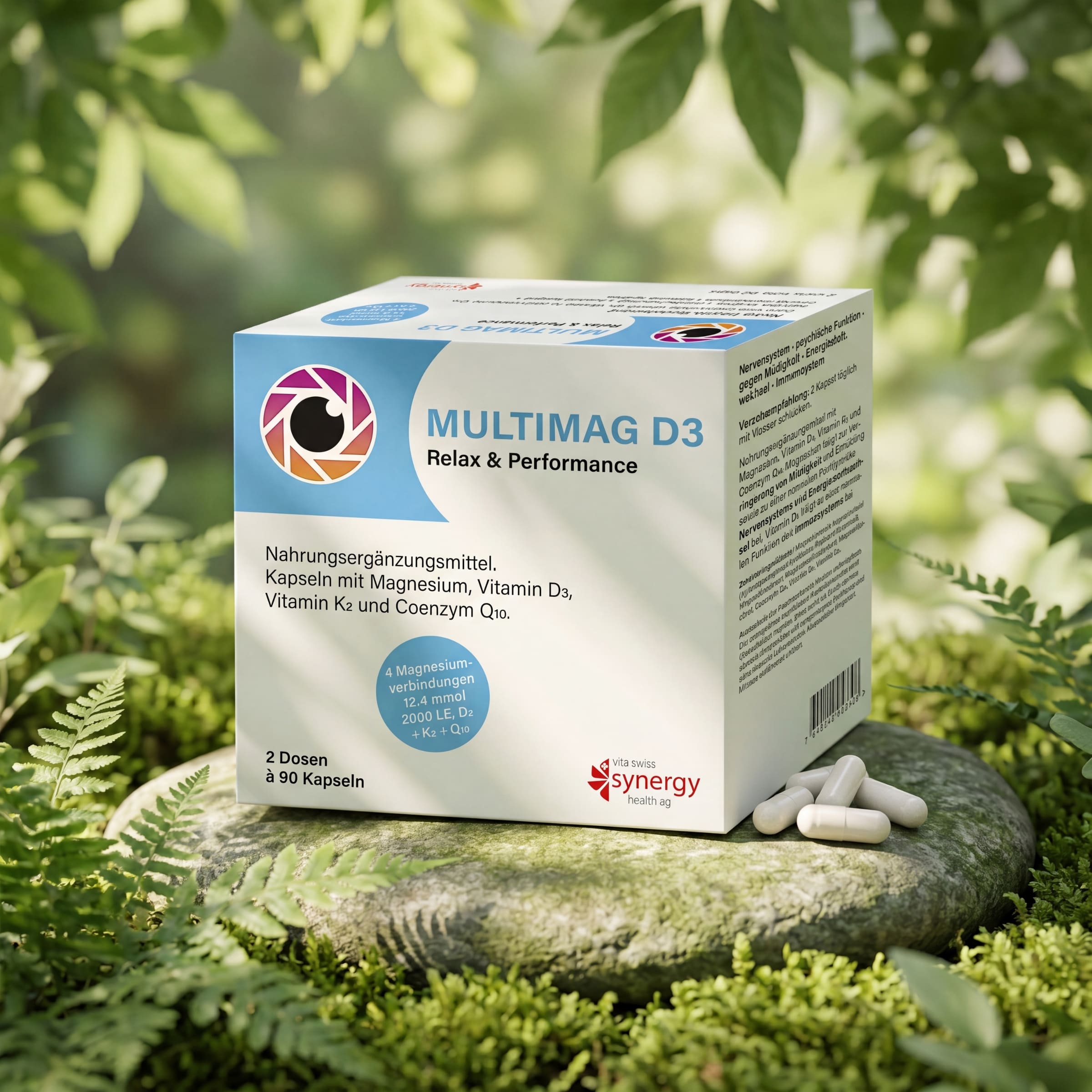 Multimag D3 (180 capsules) – Magnésium & vitamine D3 pour les nerfs et les muscles