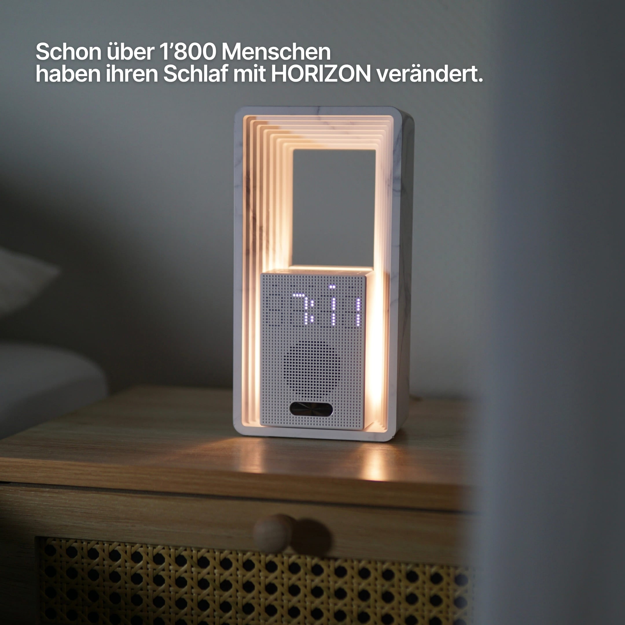 HORIZON Limited Edition – Lichtwecker in Marmoroptik mit Sonnenaufgang & Naturklängen