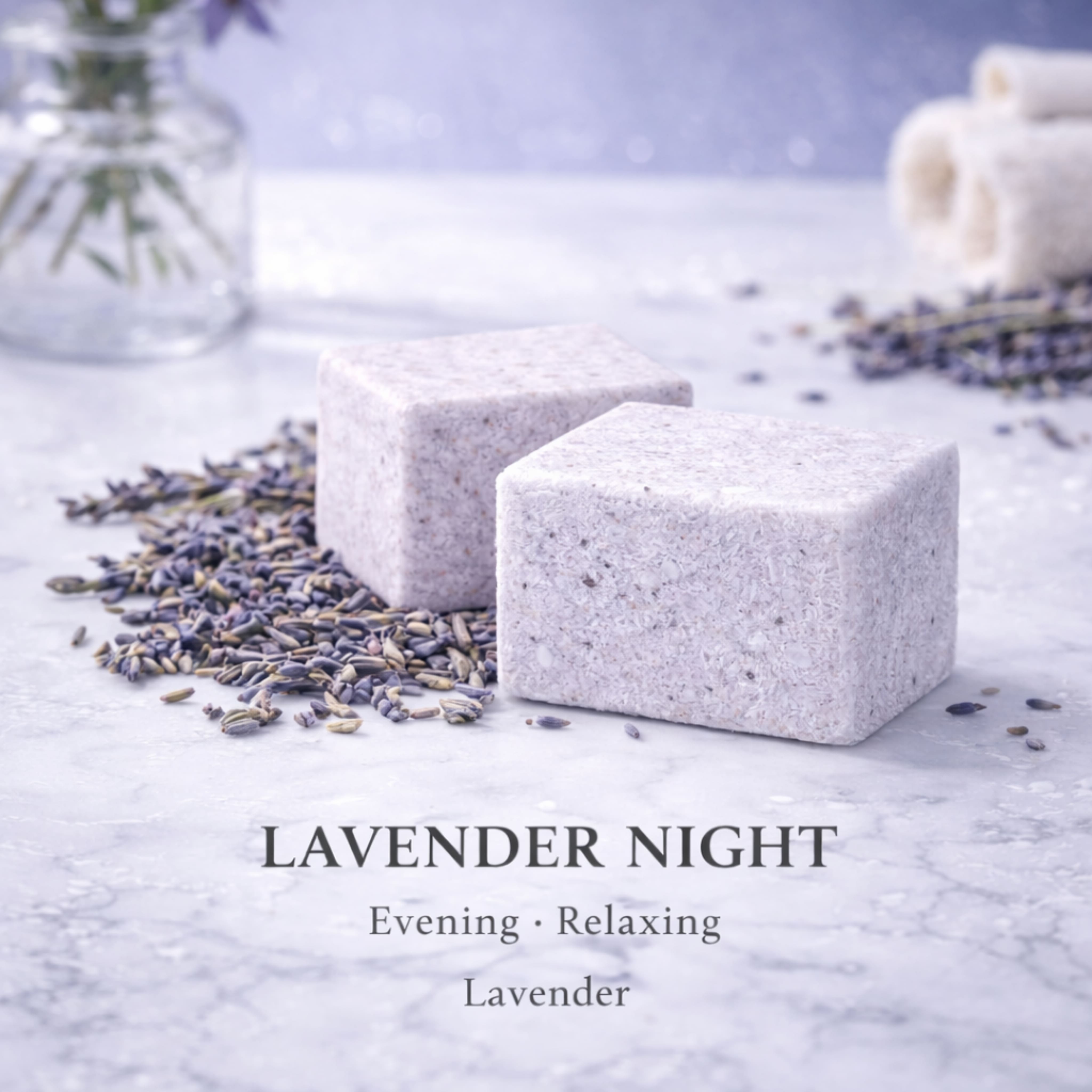 Lavender Night Shower Steamer von Lumerix mit Lavendel, beruhigender Dampf für entspannte Abende und bewusstes Abschalten