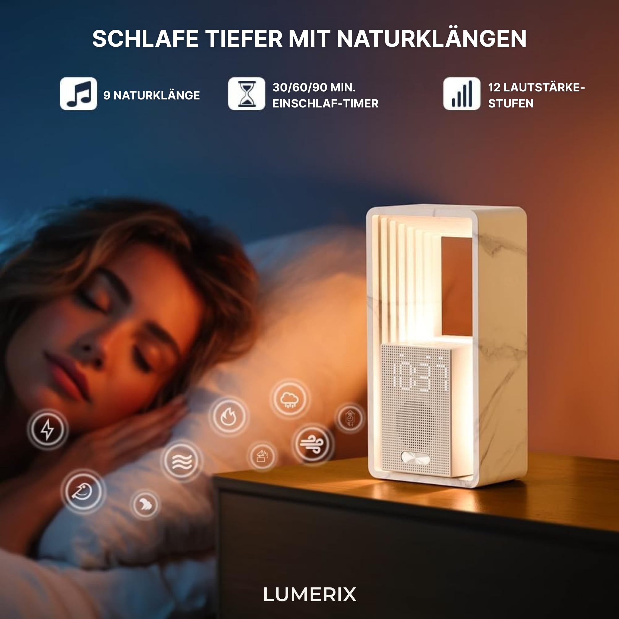 Horizon Lichtwecker – Classic, dimmbar mit Naturklängen