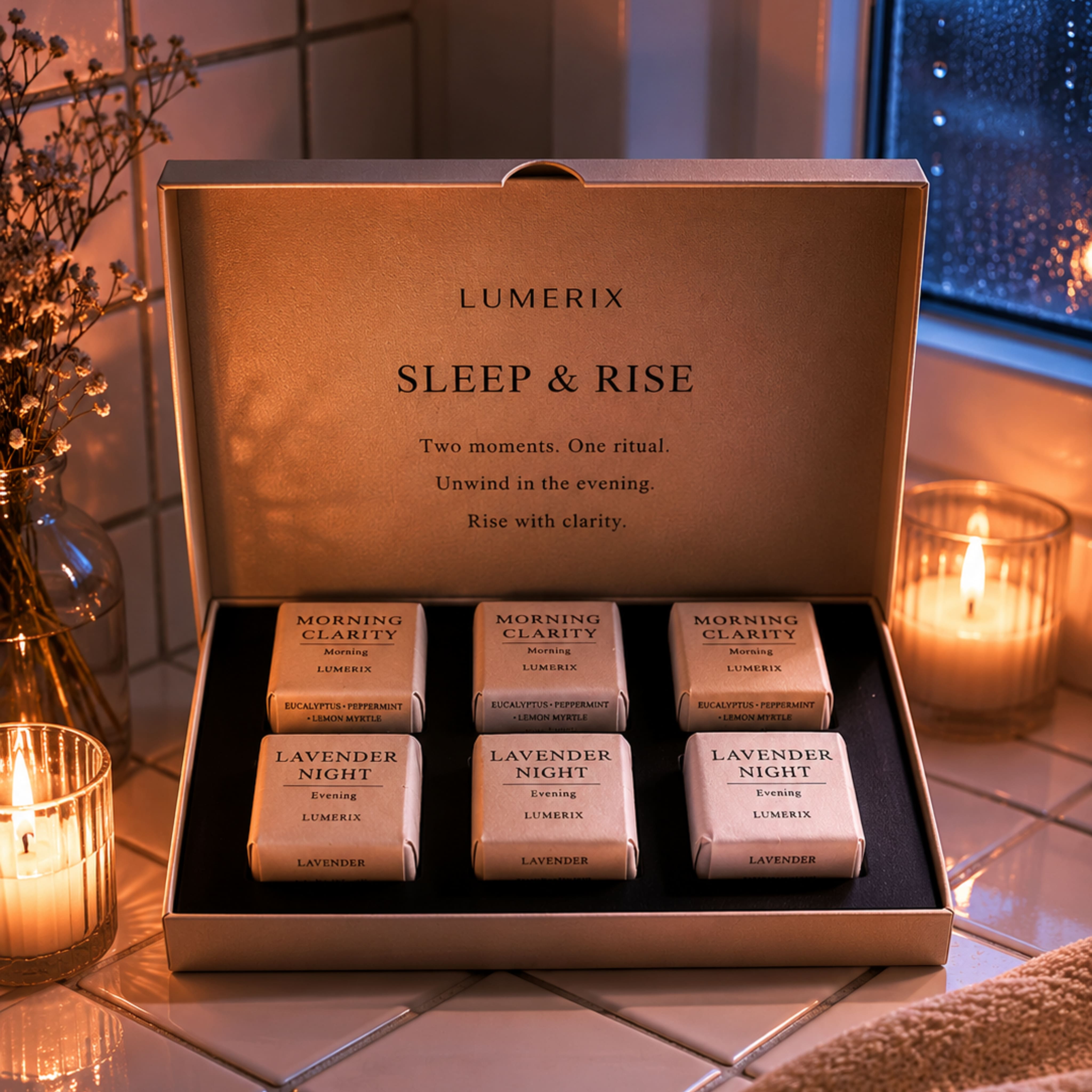 Sleep & Rise – Set de Shower Steamers pour le matin et le soir