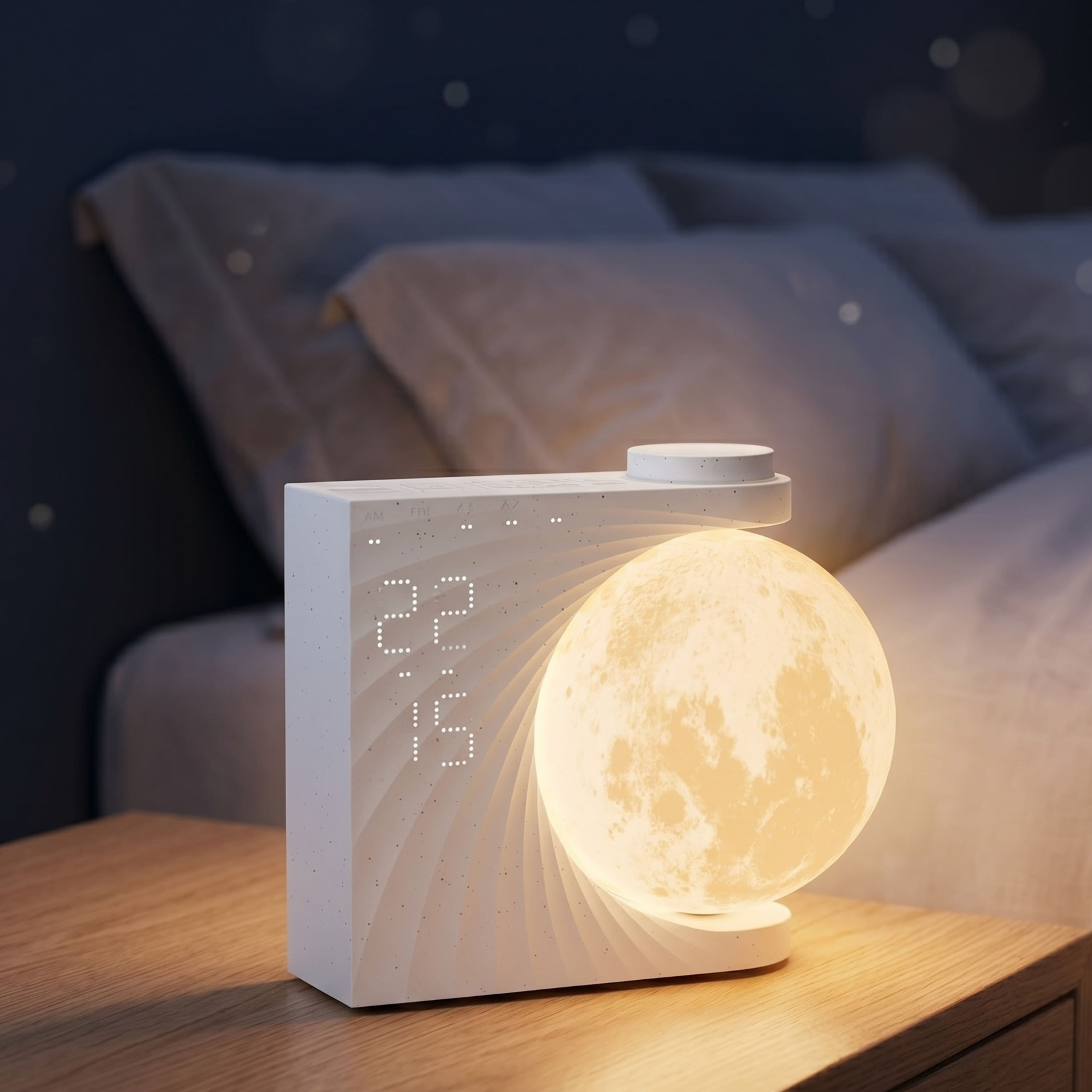 LUNA GLOW – Mondlampe mit Lichtwecker & Naturklängen | LUMERIX